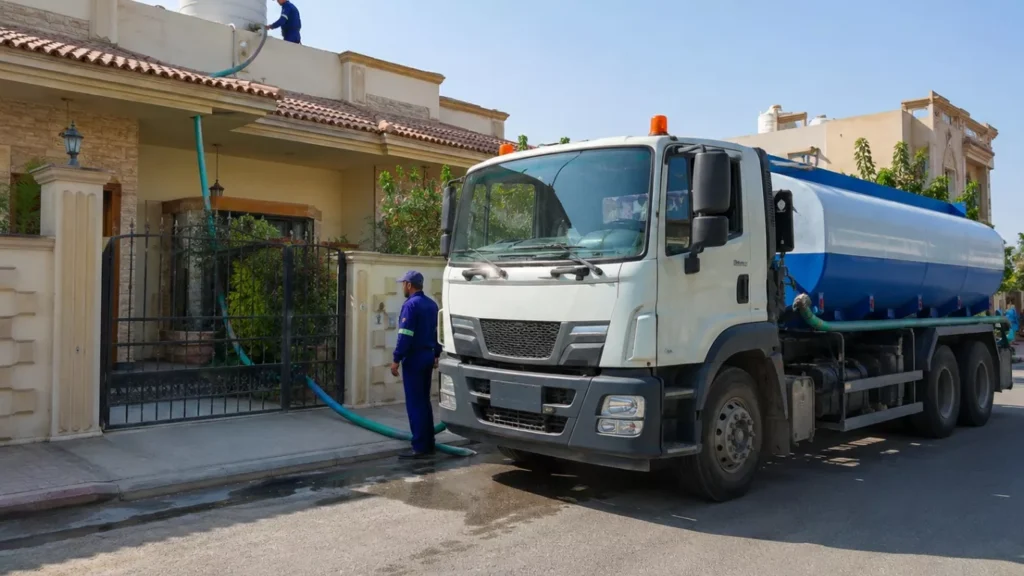 صهريج مياه ٣٠ طن بالرياض لتوفير المياه للمنشآت التجارية