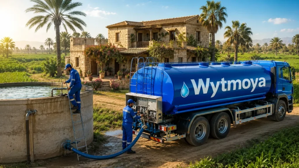 إمداد المياه بالصهاريج في الرياض باستخدام صهاريج سعة ٣٢ طن